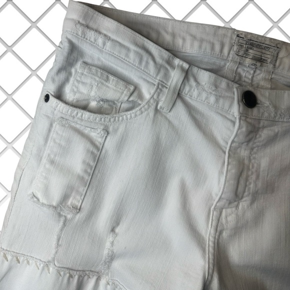 Current/Elliott ‘The Fling’ Slim Jeans in White “Slow & Steady Repair” Size 29 - Picture 5 of 14